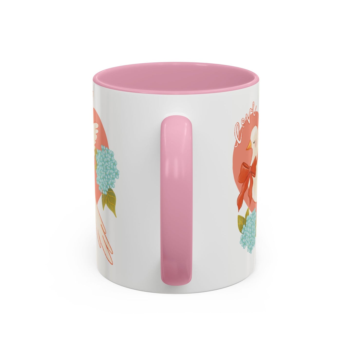 Mug - Love Dove & Hydrangeas for Valentines Day