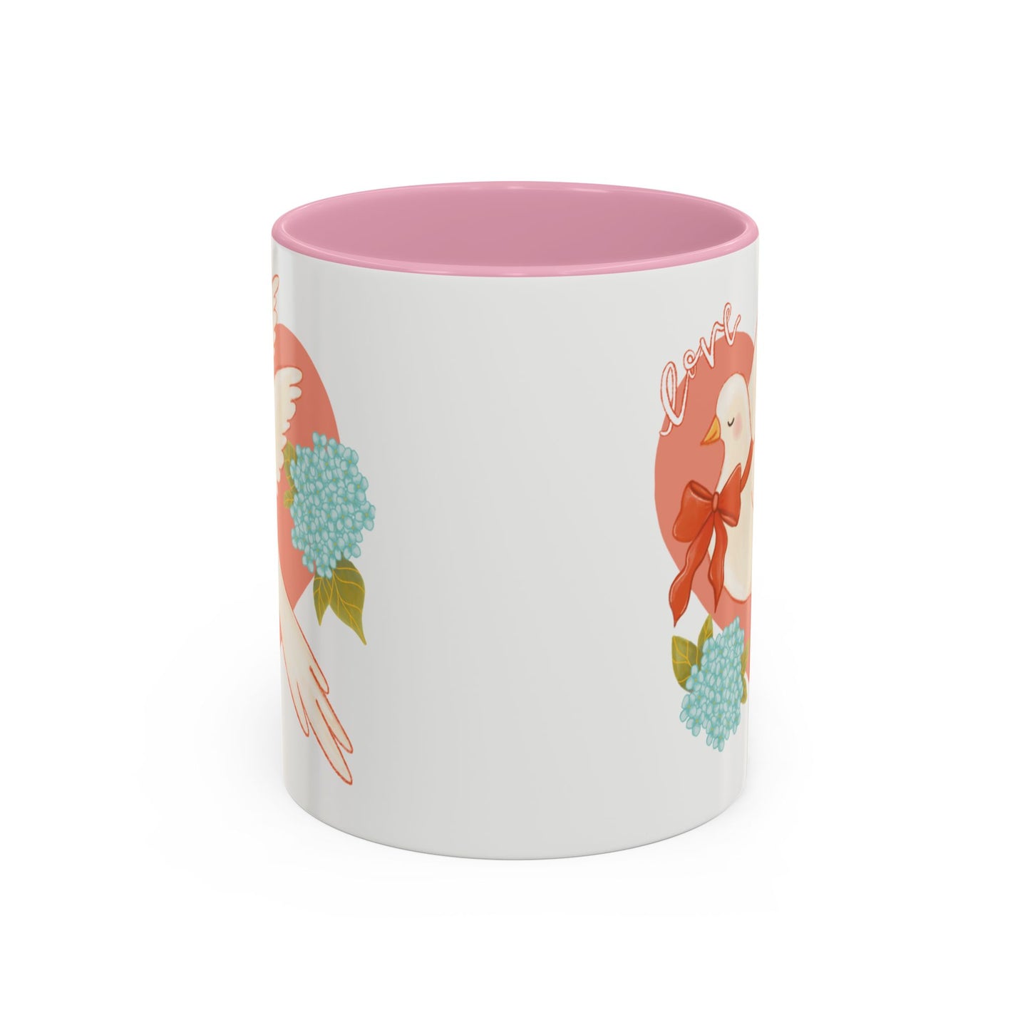 Mug - Love Dove & Hydrangeas for Valentines Day