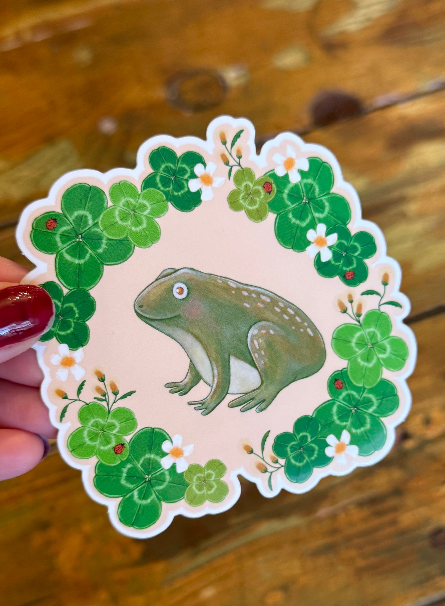 Lucky Frog Vinyl Sticker