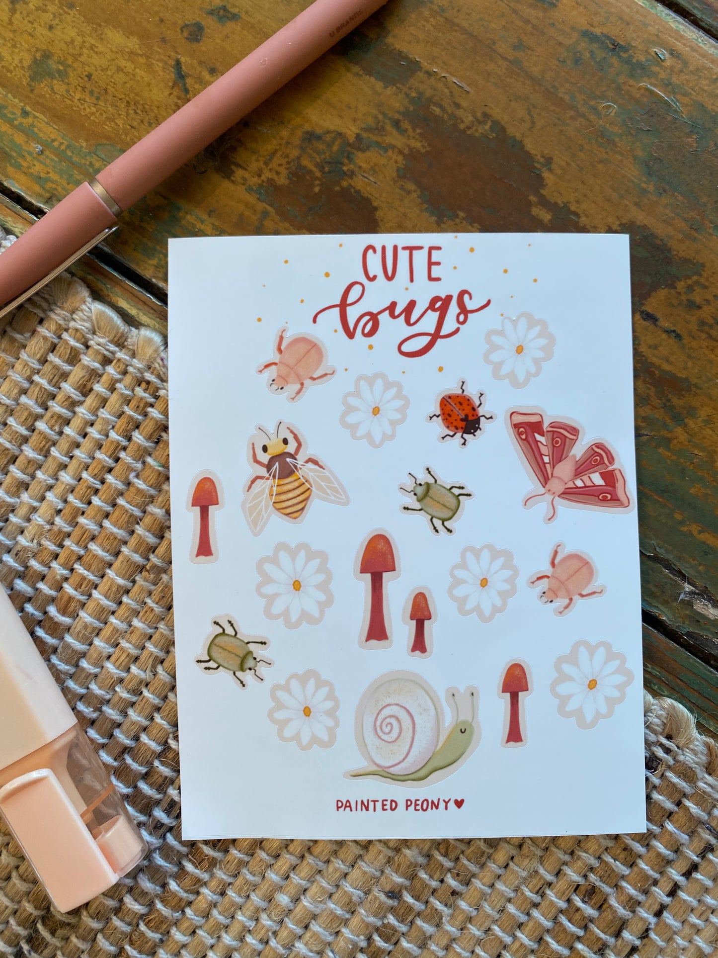 Cute Bugs Sticker Sheet