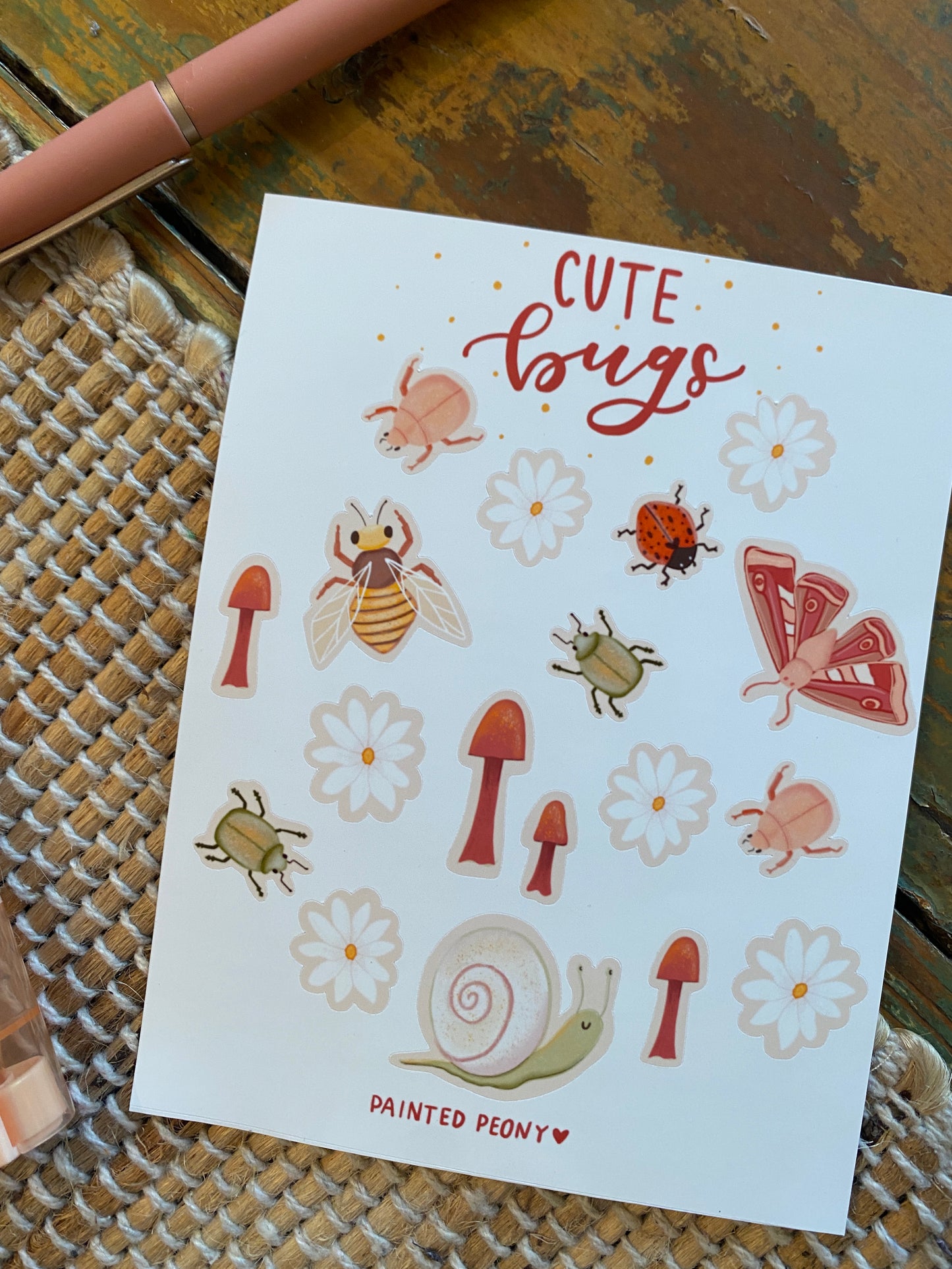 Cute Bugs Sticker Sheet