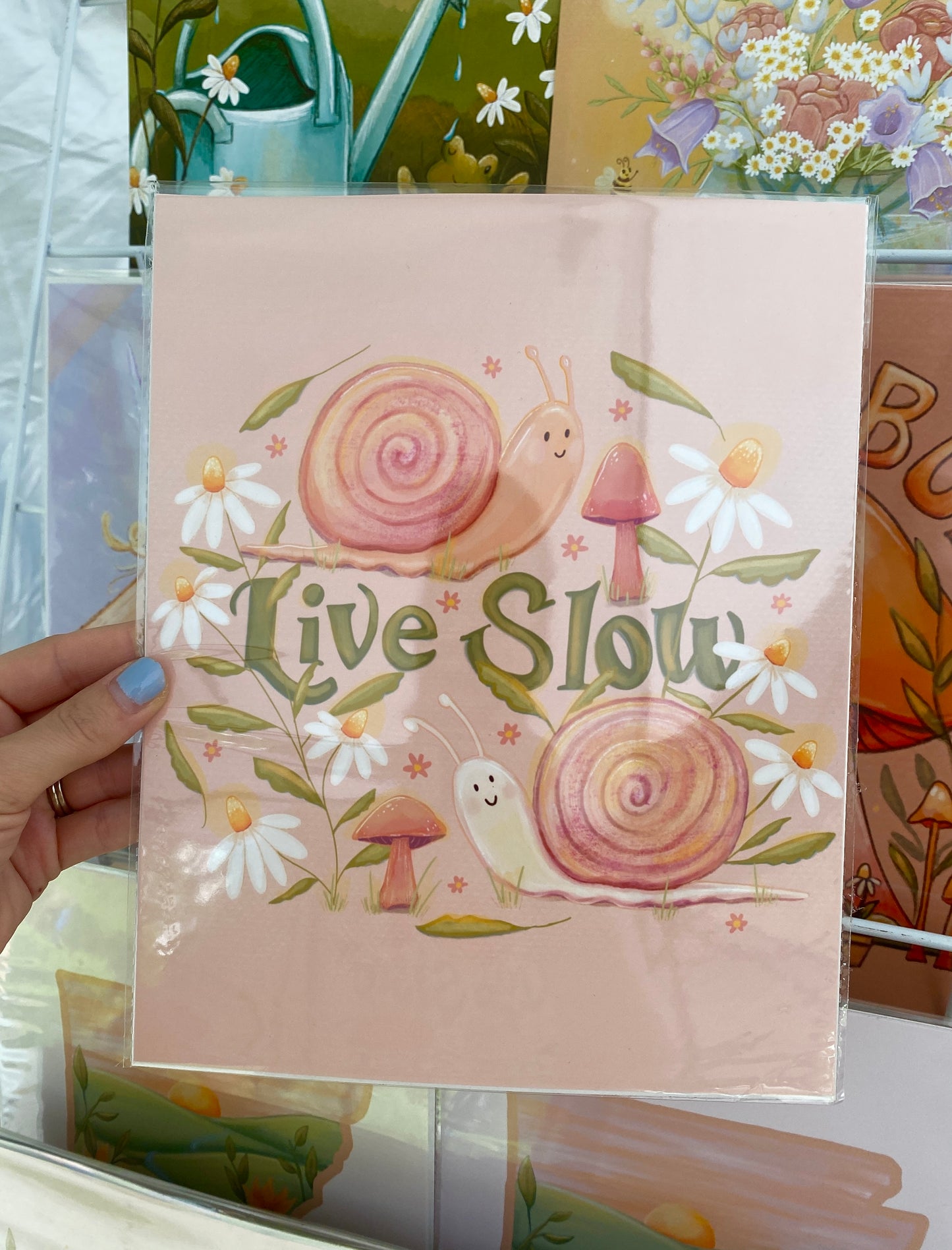 Live Slow Snail 8x10 Art Print