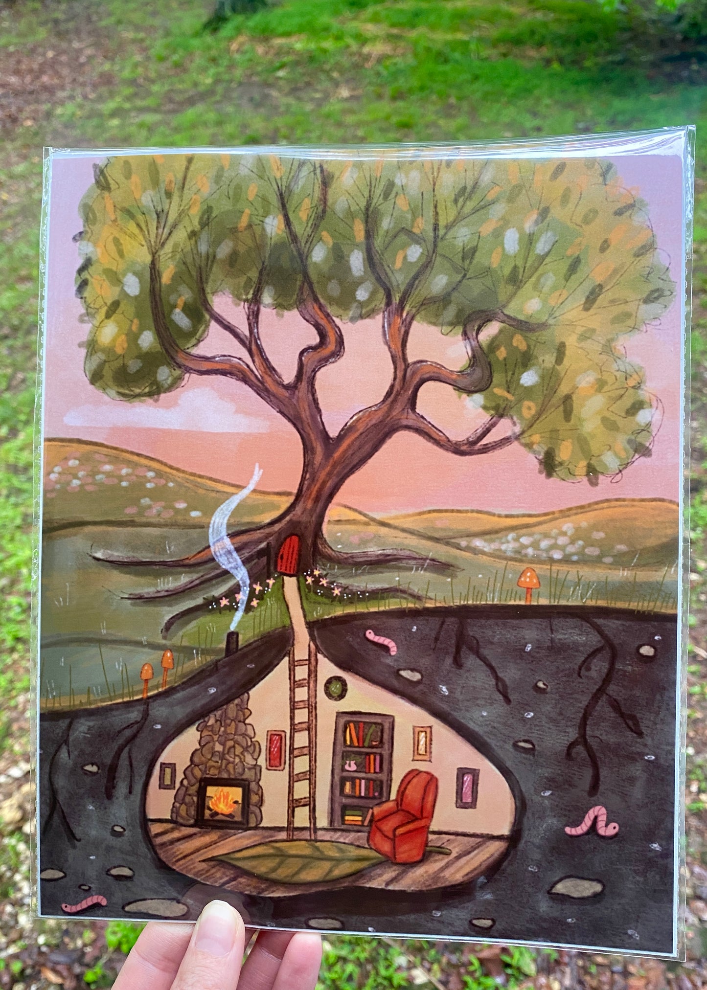 Underground Tree House 8x10 Art Print