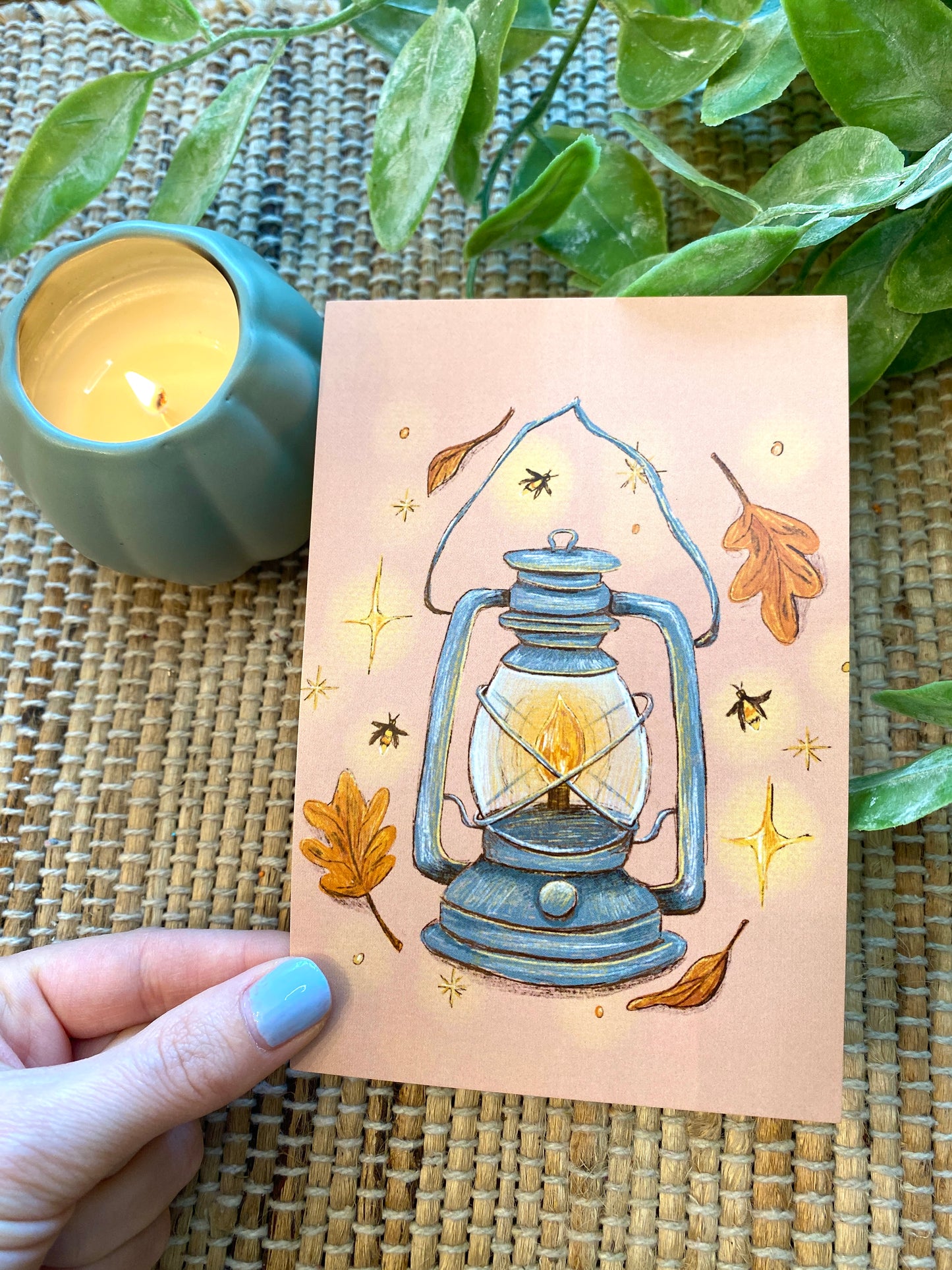 Cozy Lantern Postcard
