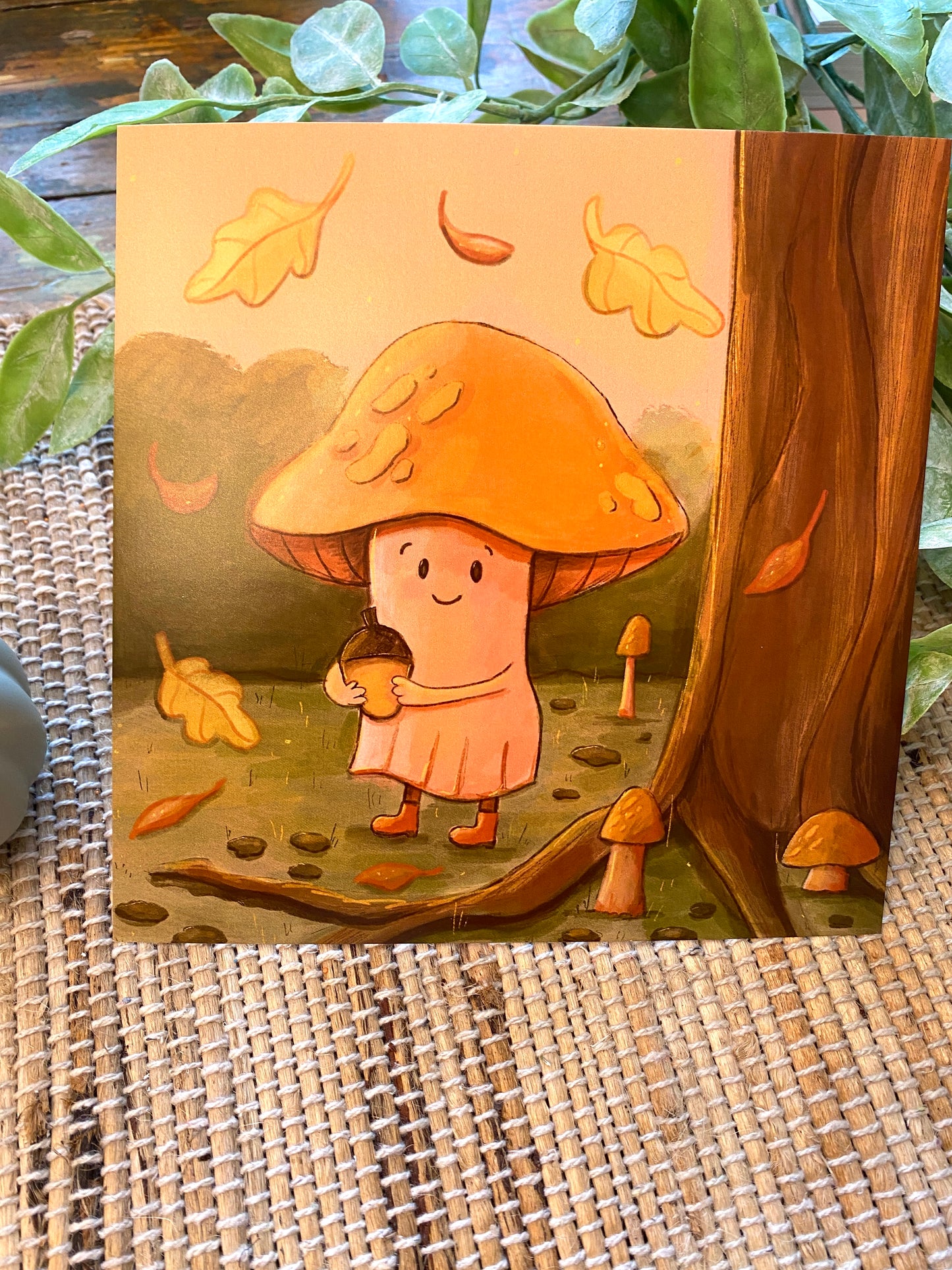 Mushroom and Acorn Art Print