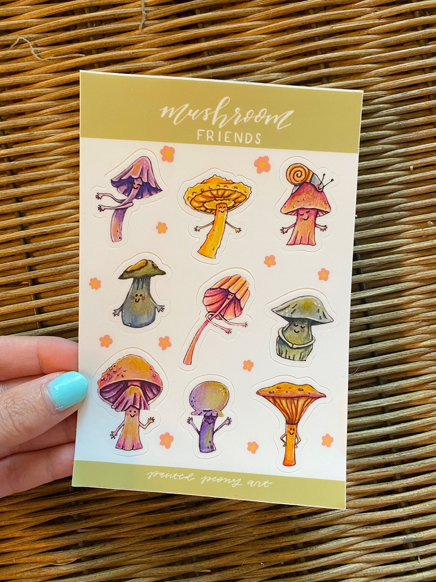 Mushroom Friends Vinyl Sticker Sheet