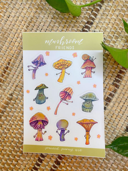 Mushroom Friends Vinyl Sticker Sheet