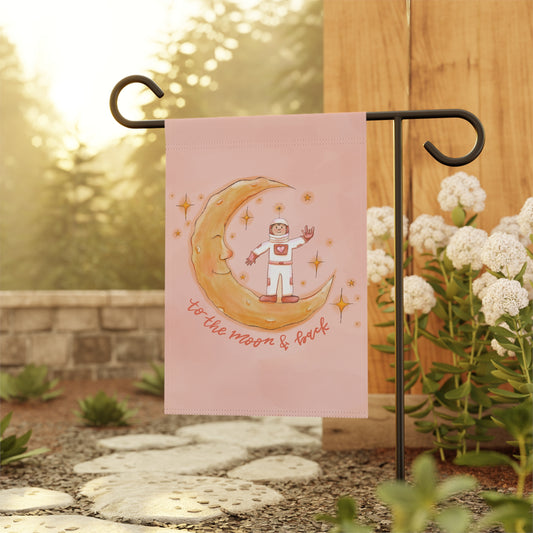 Garden Flag - Love you to the moon and back Astronaut and Moon