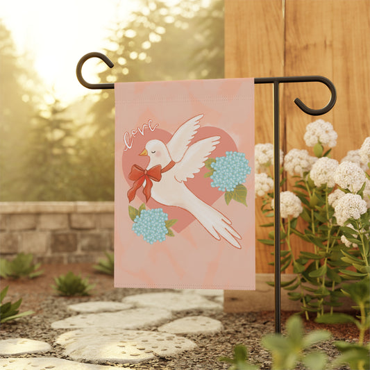 Garden Flag - Love Dove Valentine's Design