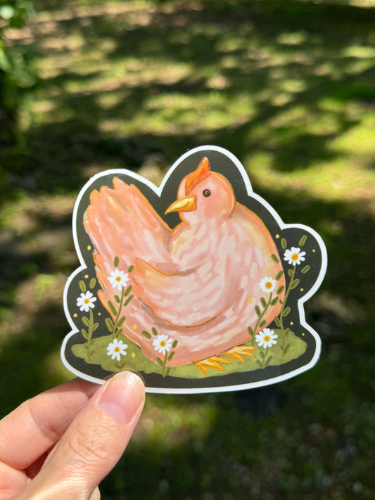 Pink Chicken Vinyl Sticker