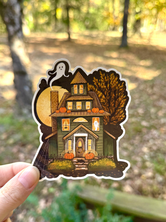 Haunted House Vinyl Sticker
