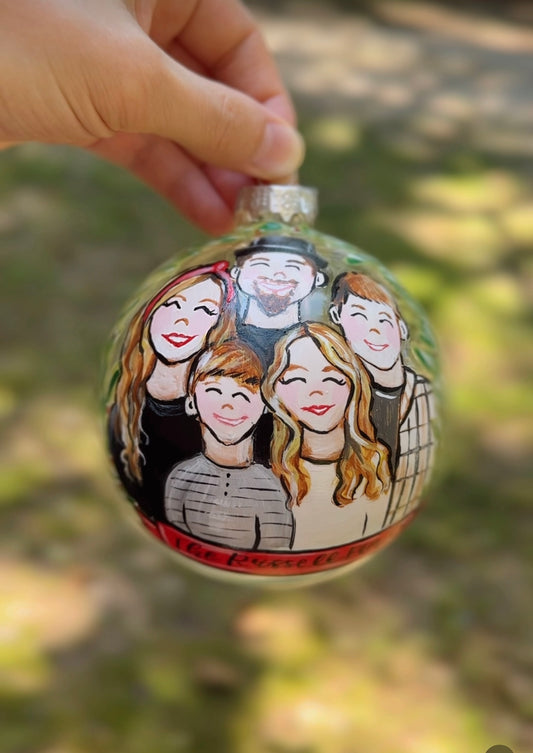 Couple/Family Portrait Hand painted Ornament