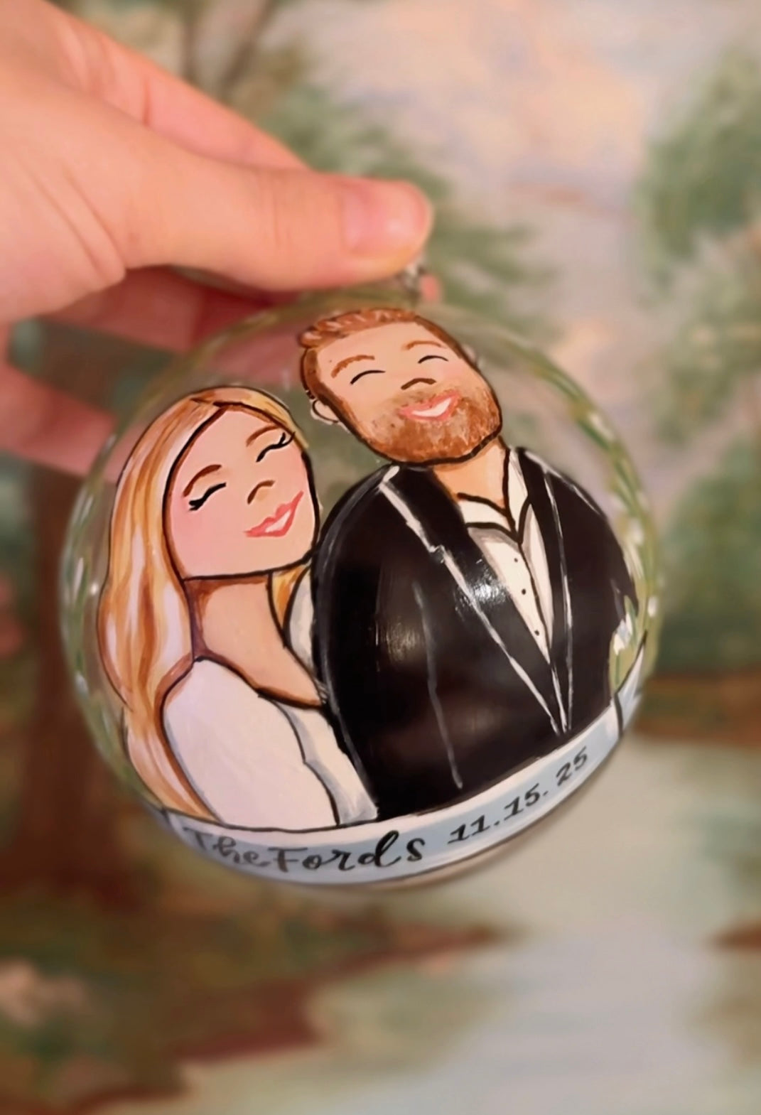 Couple/Family Portrait Hand painted Ornament