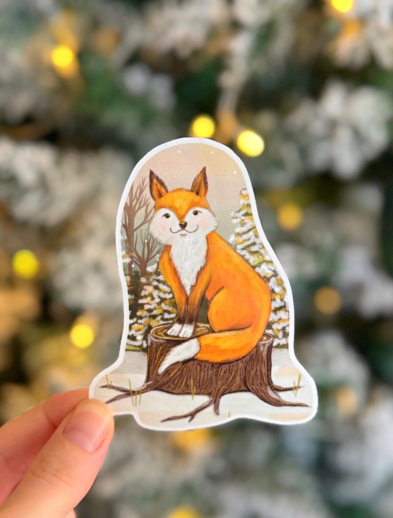 Winter Fox Vinyl Sticker