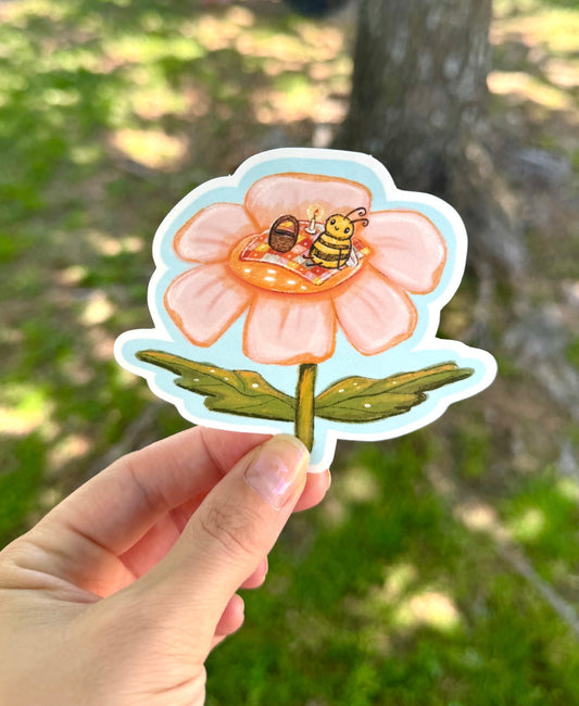 Bee Picnic Vinyl Sticker