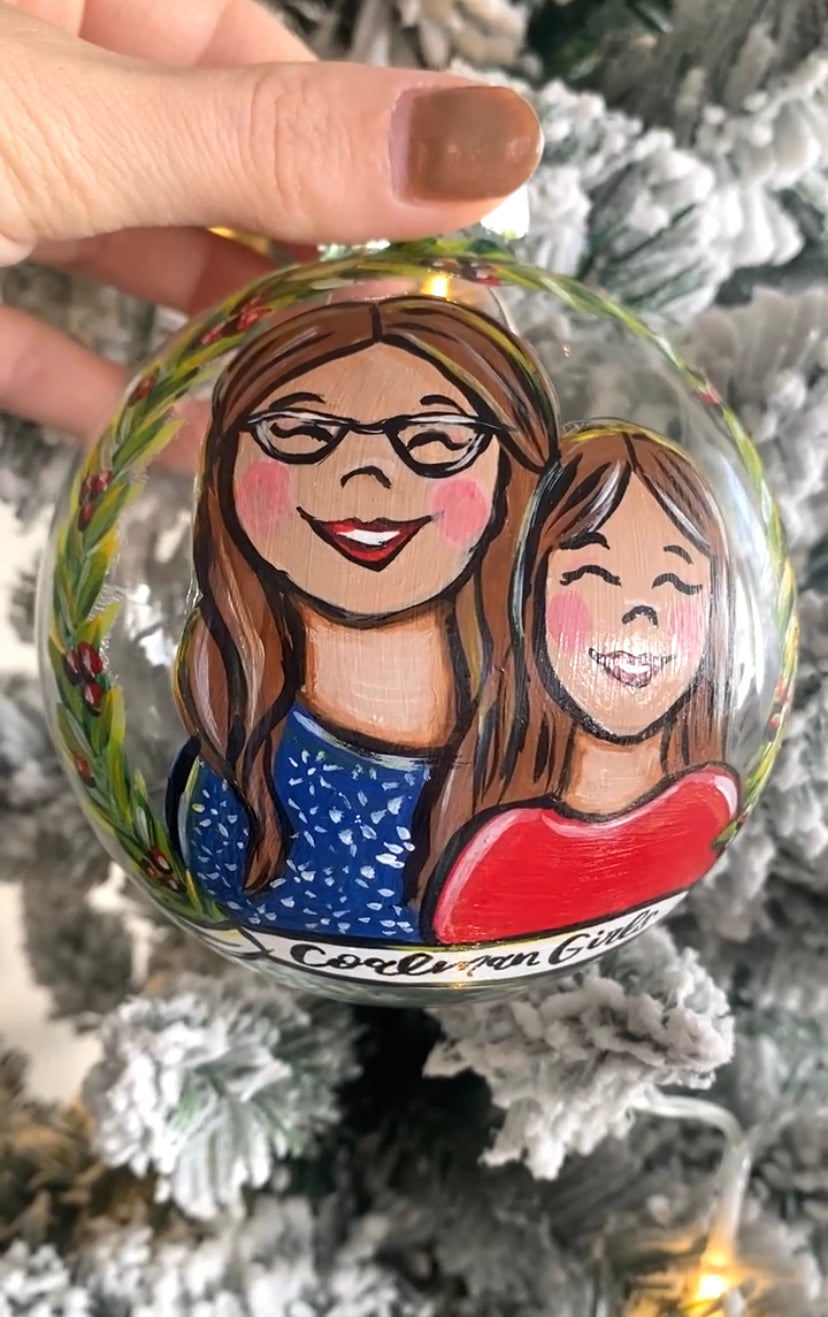 Couple/Family Portrait Hand painted Ornament