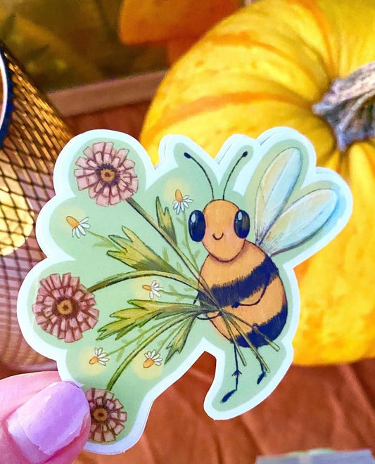 Bee Bouquet Vinyl Sticker