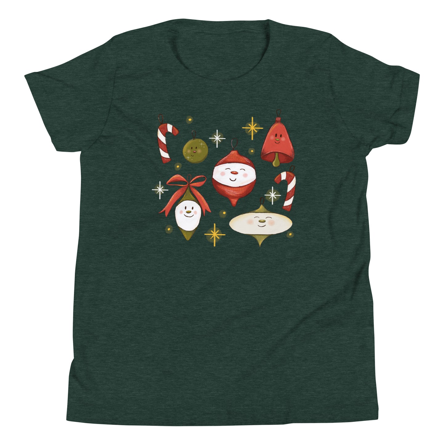Youth Happy Christmas Ornaments T-Shirt