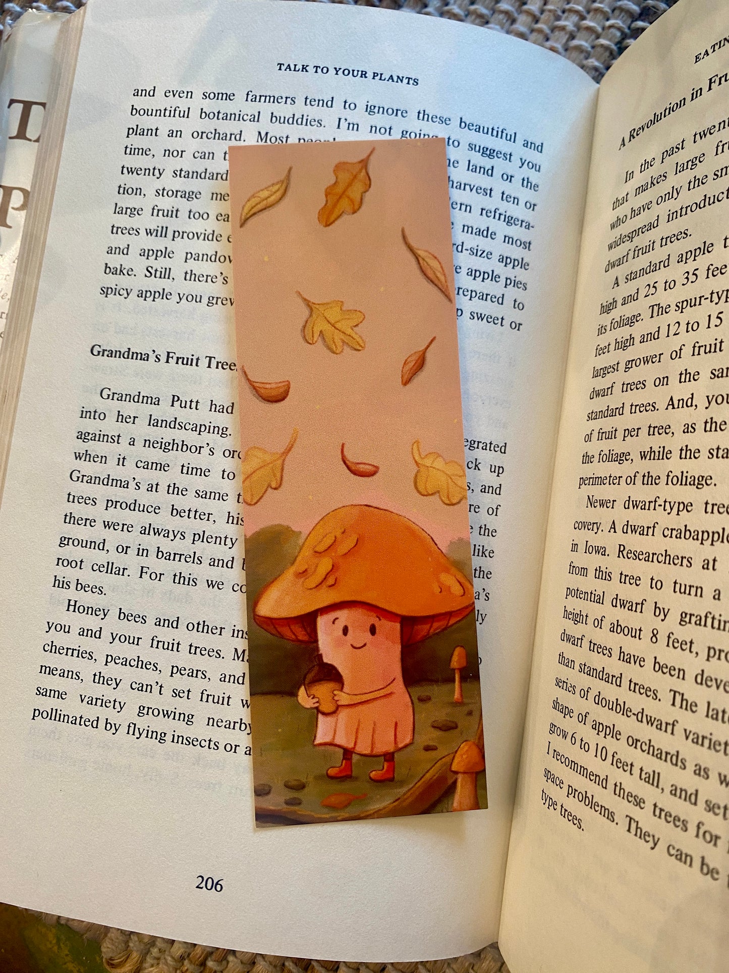 Mushroom and Acorn Friends Bookmark