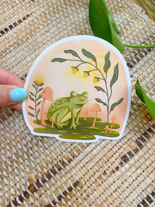 Cute Frog Vinyl Sticker
